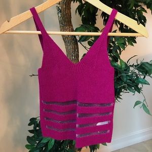 VINTAGE - pink cut out tank top sweater - sz med